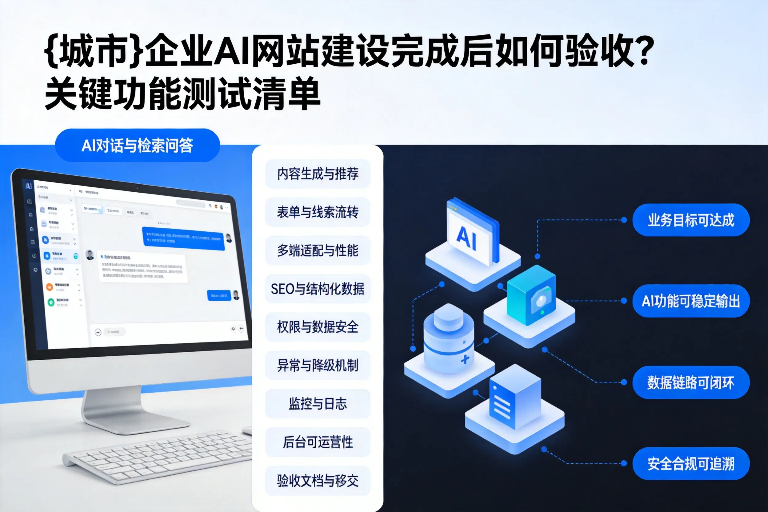 株洲企业AI网站建设完成后如何验收？关键功能测试清单