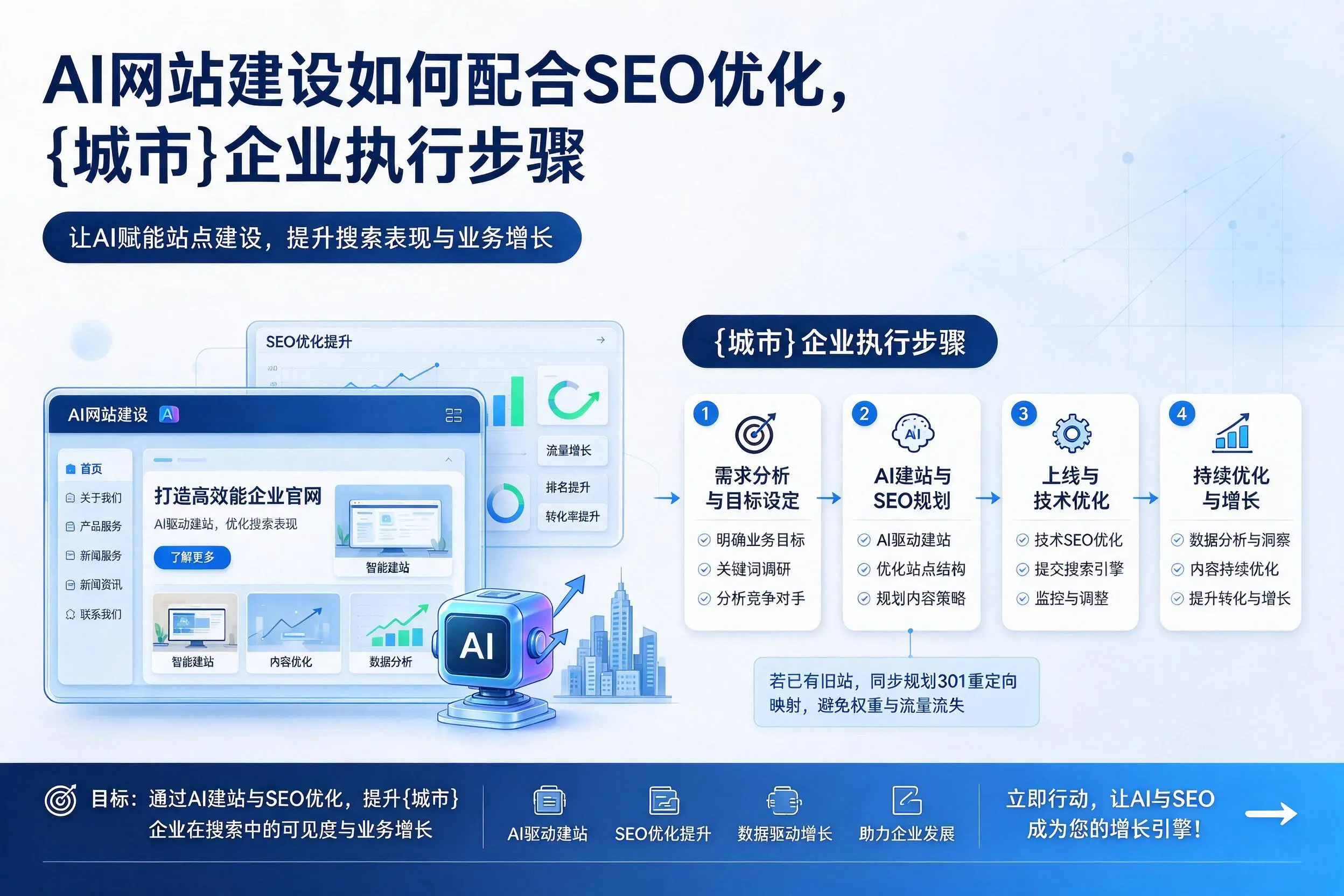 AI网站建设如何配合SEO优化，株洲企业执行步骤