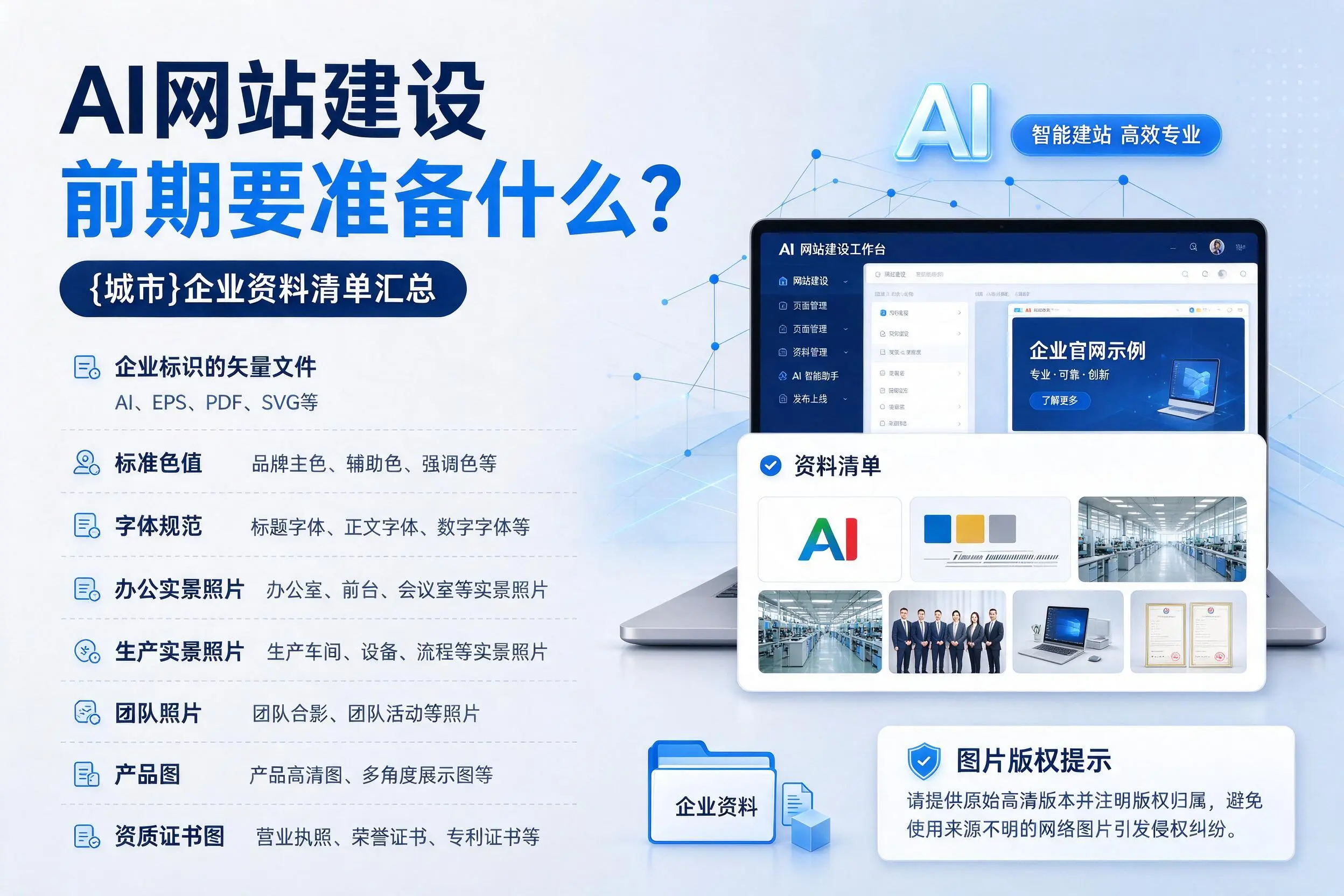 AI网站建设前期要准备什么?株洲企业资料清单汇总